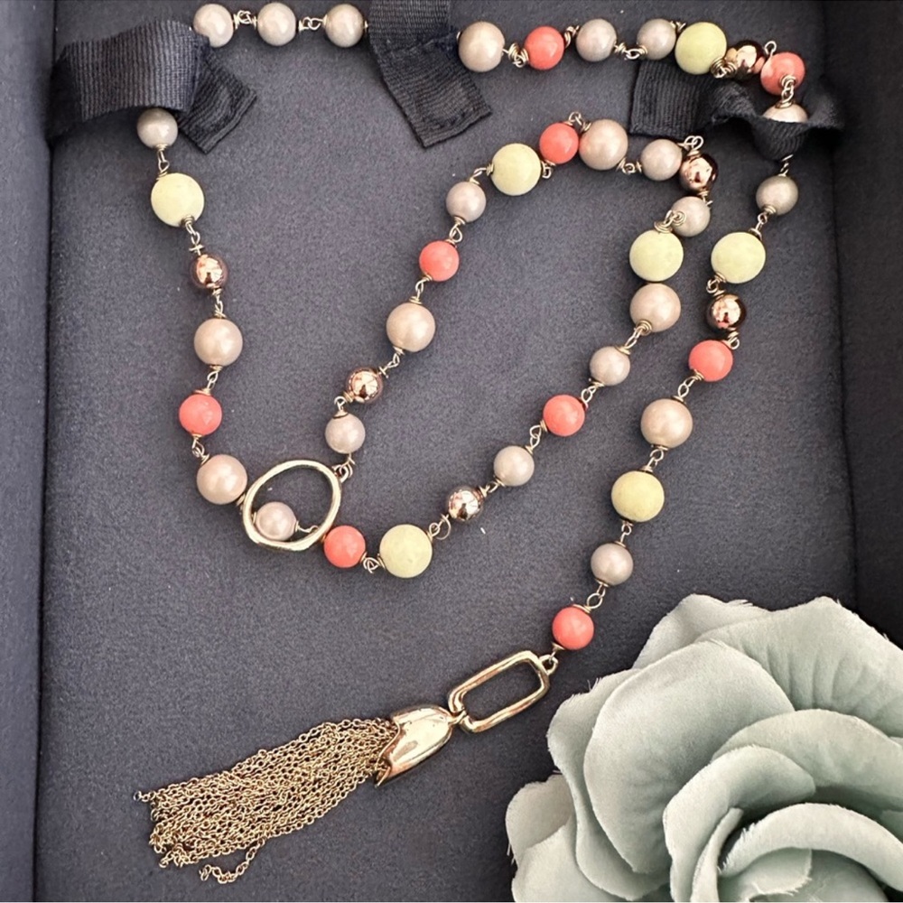ALEXIS BITTAR Beaded Lariat Tassel Necklace - Picture 11 of 12